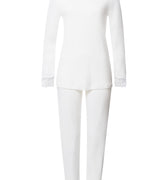 Kalea Floral Tulle Cotton Pajama Set | Off White 74788-102